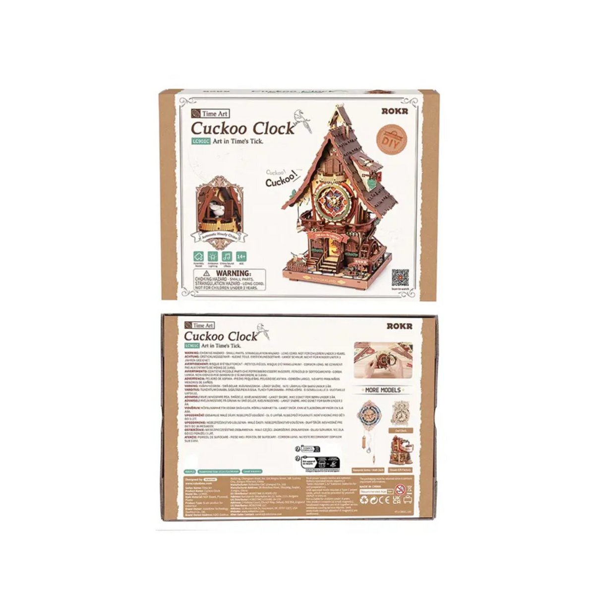 3D houten puzzel koekoeksklok 21 x 17 x 34 cm