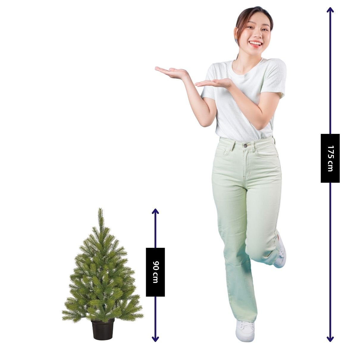 Nagoya kunstkerstboom in pot, 90 cm, Ø 55 cm