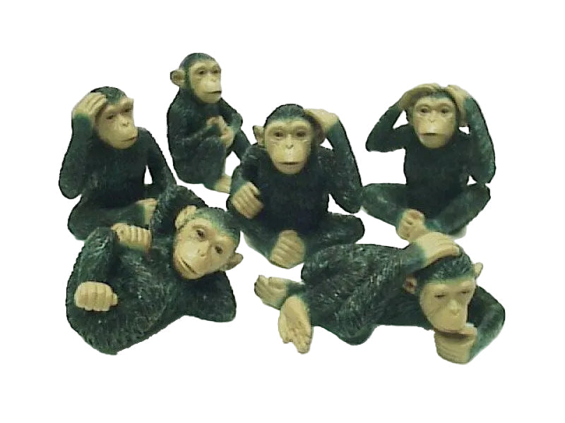 Chimpansee beeldjes assorti, 5 cm