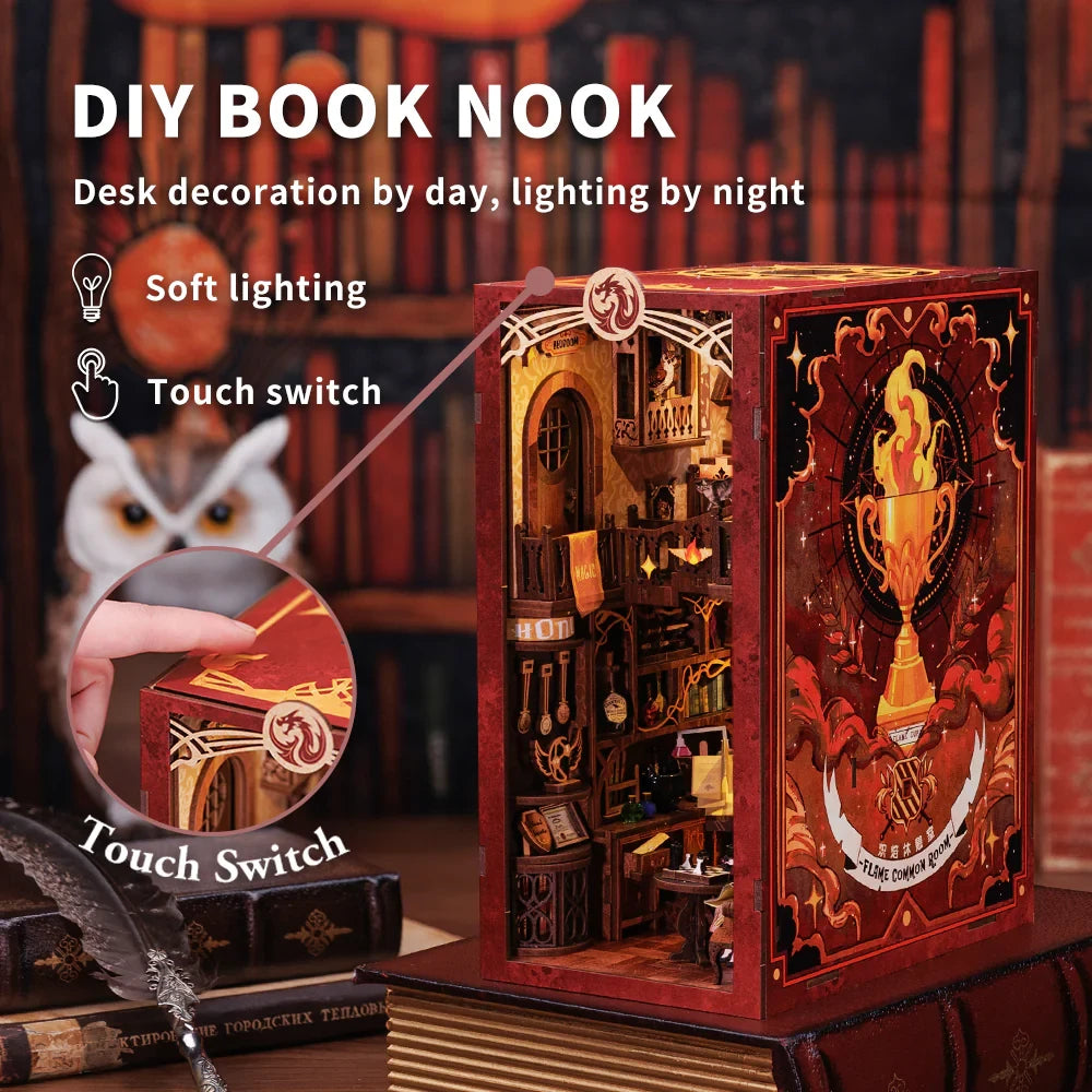 Flame Common Room book nook, 18 × 11 × 23 cm