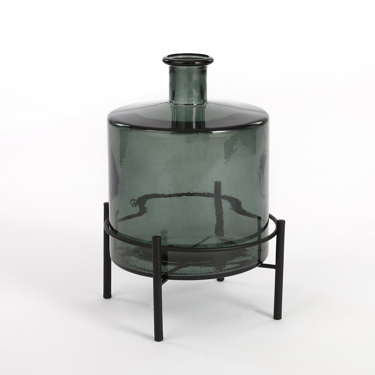 Mica Decorations Guan Flesvaas – Gerecycled Glas Grijsgroen (H26 x Ø21 cm)