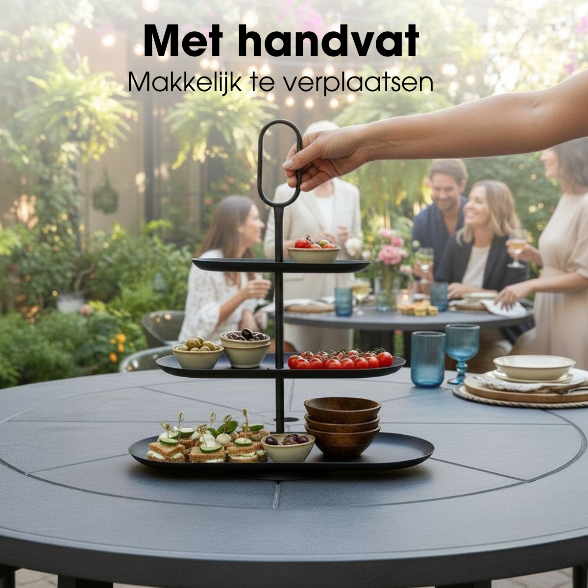 Mica Decorations Rama Etagère – 3-laags Zwart Metaal (48 x 20 x 55 cm)