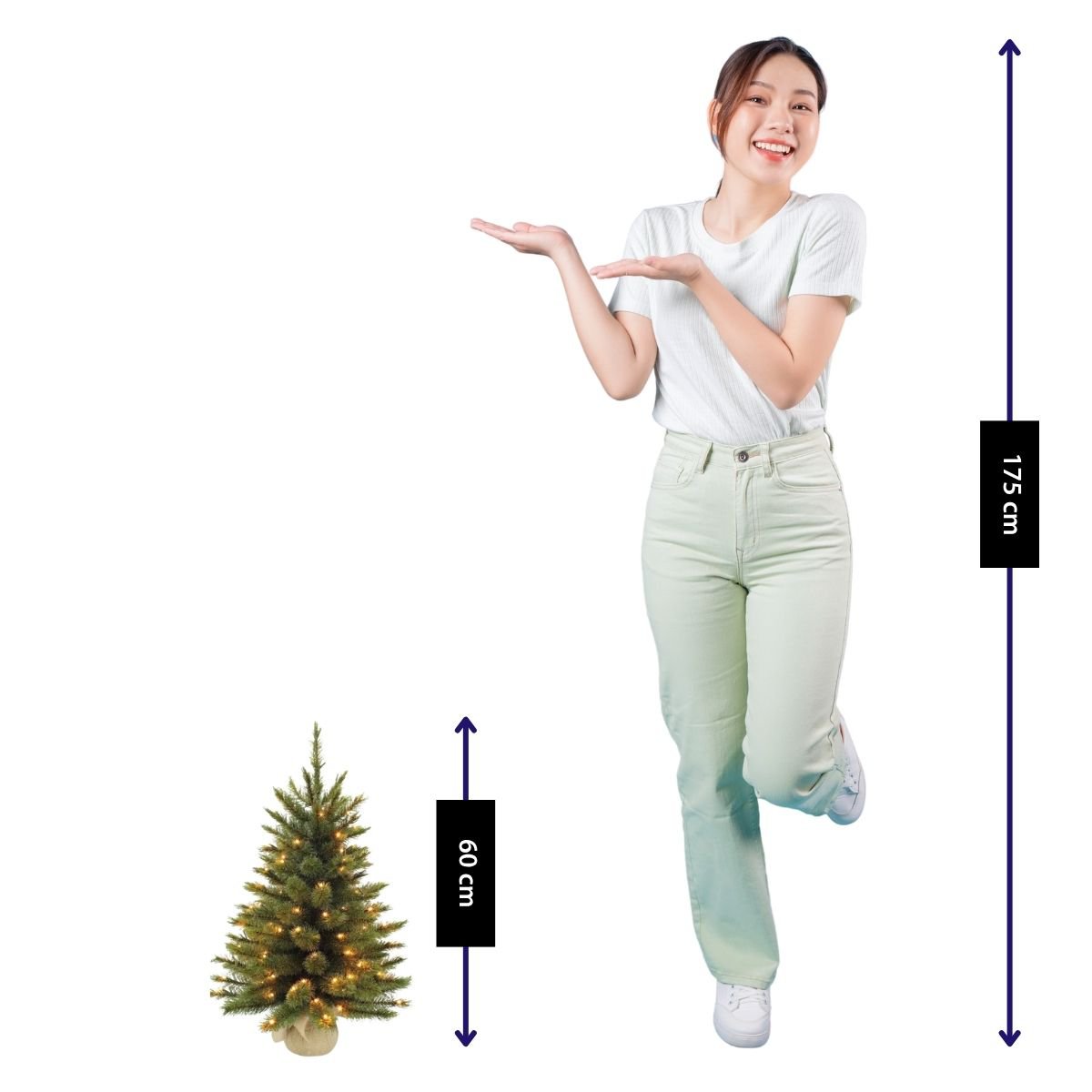 Forest Frosted kunstkerstboom met LED-verlichting, 60 cm