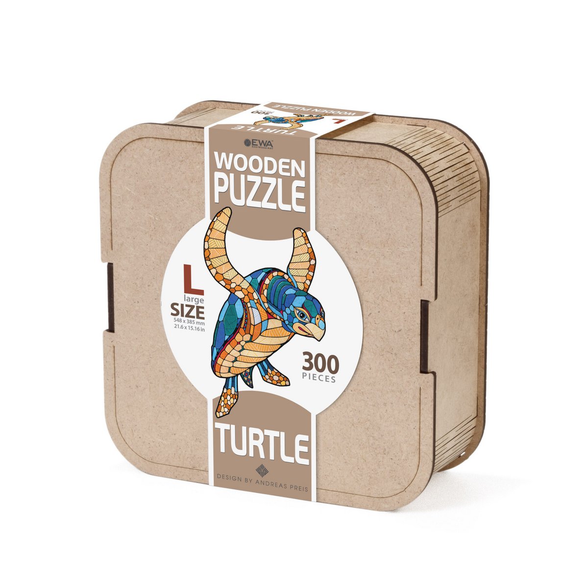 Schildpad houten legpuzzel, 54,8 × 38,8 cm