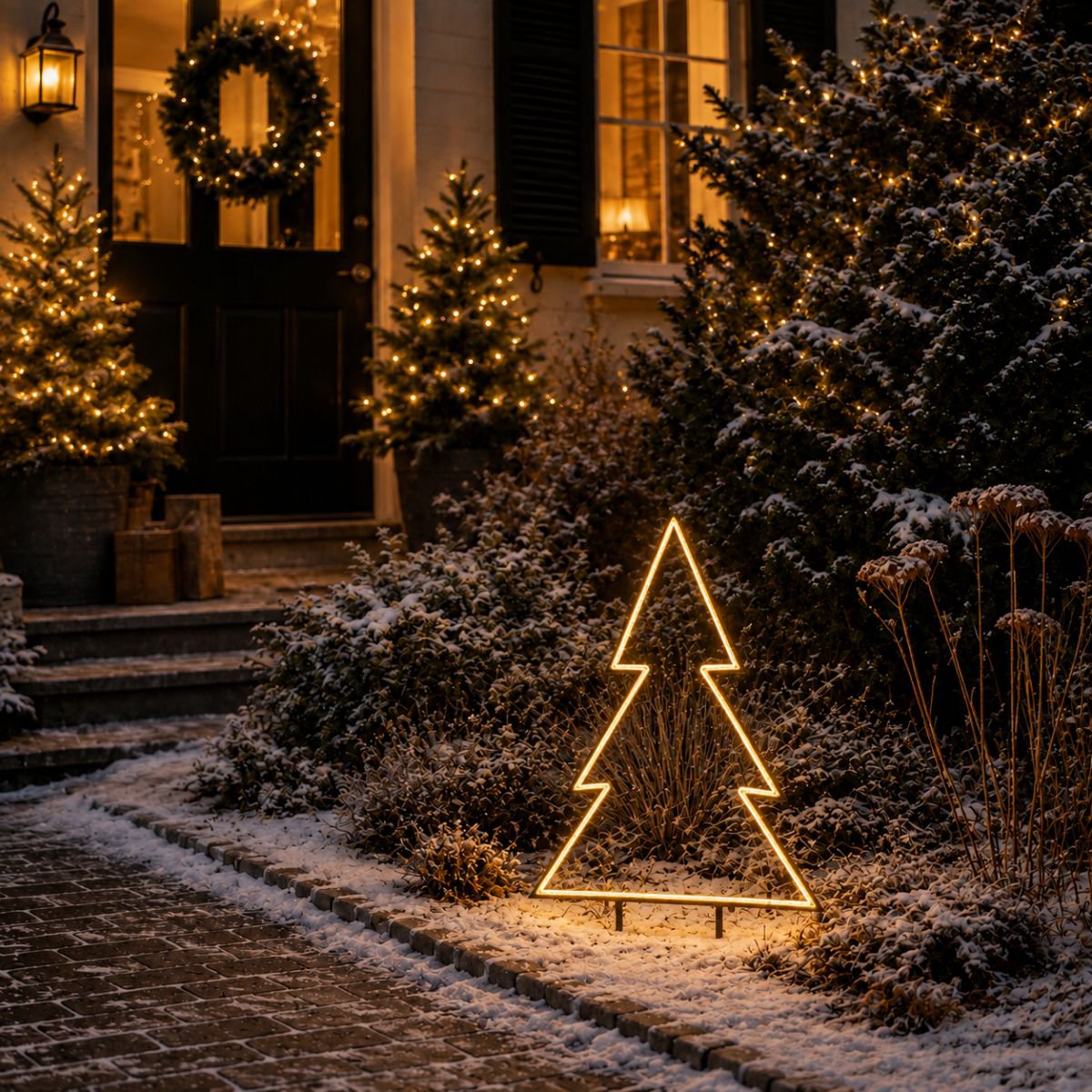 Kerstboom tuinsteker met LED-verlichting, 100 cm