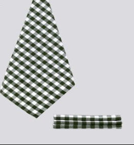 Theedoek groen geblokt, 50 x 70 cm