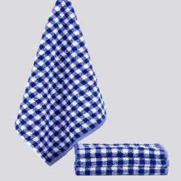 Keukendoek blauw geblokt, 50 x 50 cm