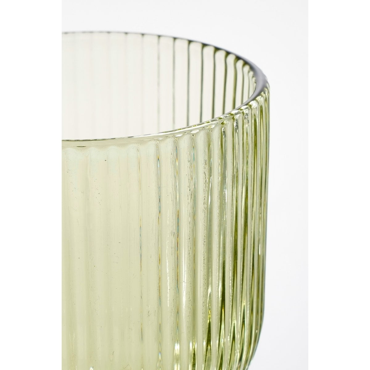 Geribbeld Wijnglas – Lichtgroen Glas (250 ml), set van 6