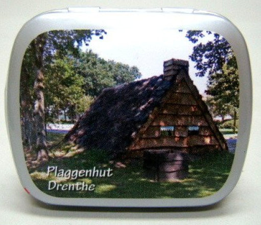 Drenthe plaggenhut, blikje met pepermunt, 14 gram