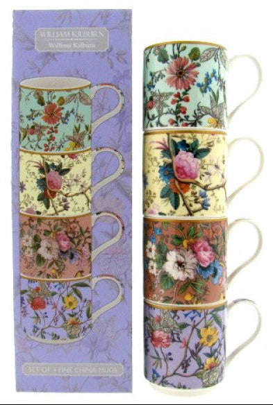 Bloemen stapelmokken set, 4 stuks 300 ml