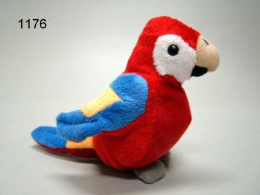 Ara pluche, rood, 12,5cm