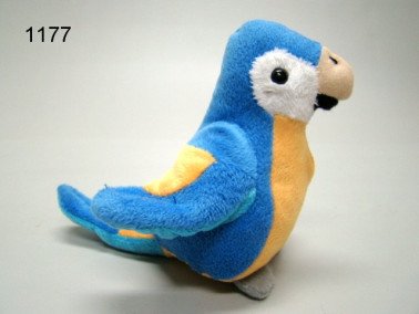 Ara pluche, blauw, 12,5cm