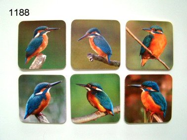 IJsvogel onderzetters, 6 stuks