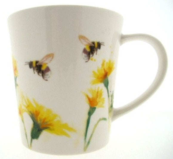 Bijen en gele bloemen mok, 300 ml