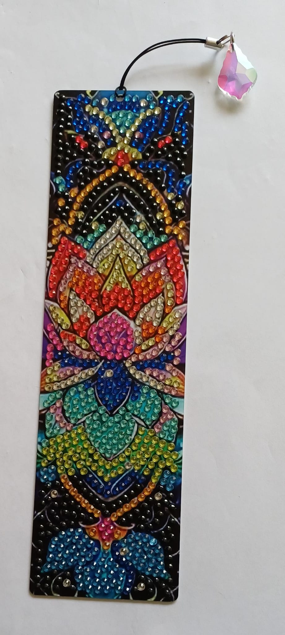 Mandala boekenlegger met strass steentjes en hanger, 5,5 × 19,5 cm