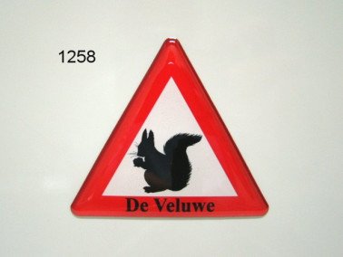 Eekhoorn magneet, verkeersbord
