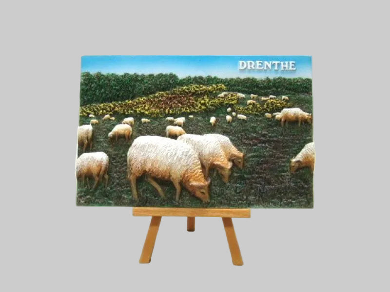 Drenthe decoratiebordje met ezel, 10 x 6 cm