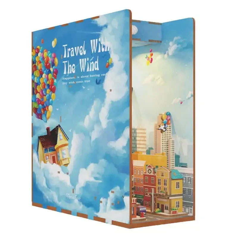 DIY book nook travel with the wind bookend, 24,5 cm