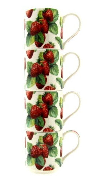 Strawberry Field stapelmokken set, 4 stuks