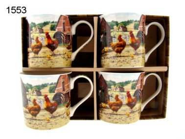 Haan en hen mokkenset, 4 stuks