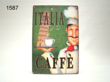 Italia metalen wandplaat, 20 x 30 cm