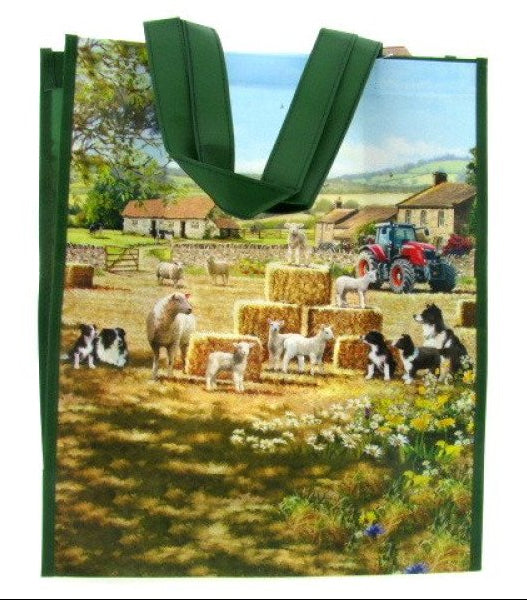 Schaap en collie boodschappentas, 35 cm