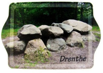 Drenthe dienblaadje met hunebed, melamine, 21 x 14,5 cm