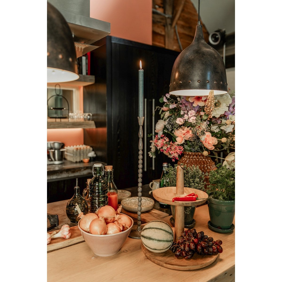 Mica Decorations Caden Etagère – 2-laags Mangohout Bruin (H36 x Ø33 cm)