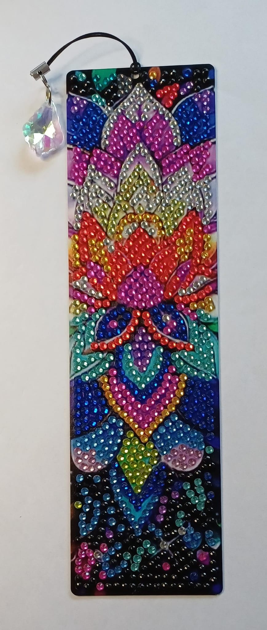 Mandala boekenlegger met strass steentjes en hanger, 5,5 × 19,5 cm