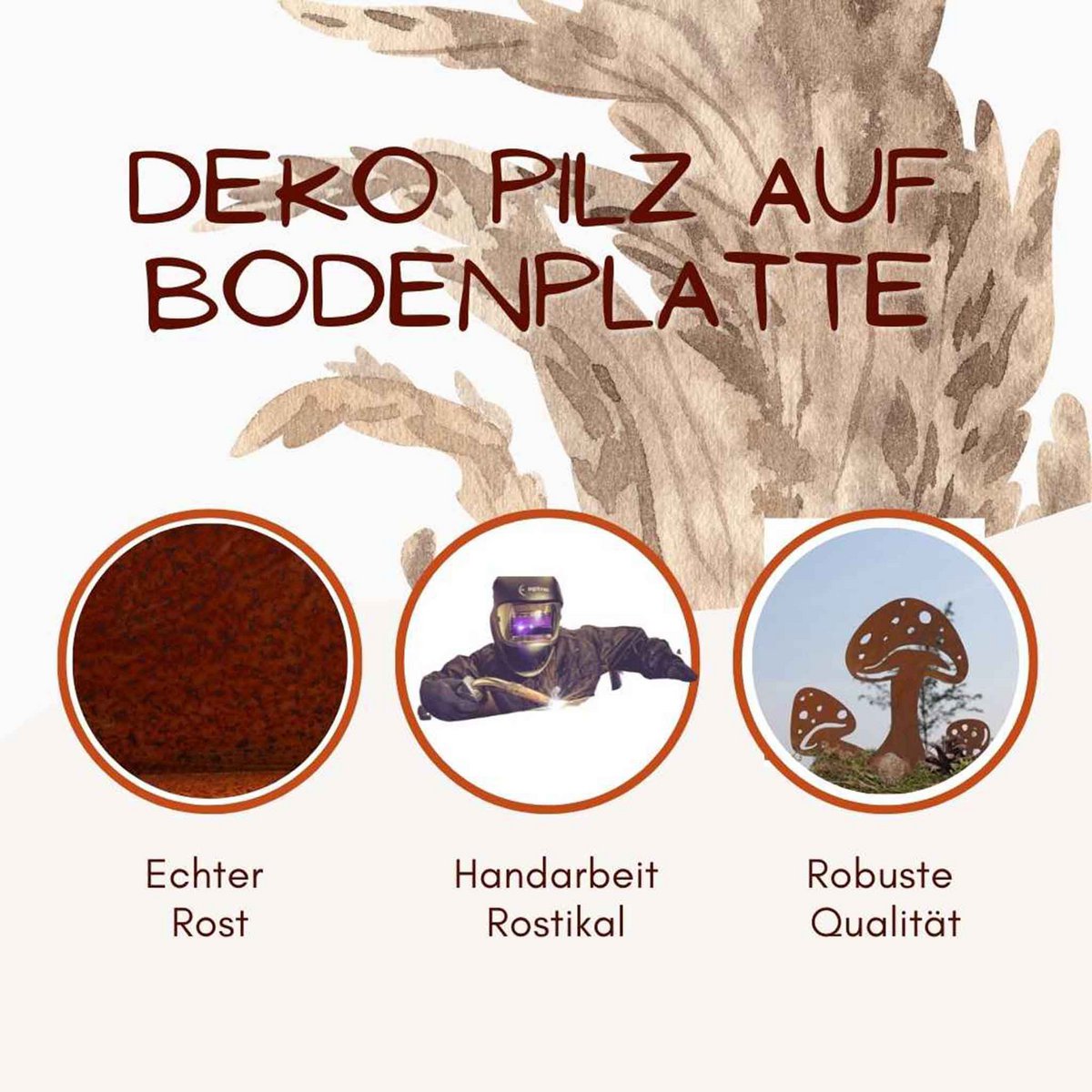 Metalen decoratie paddenstoel, 15 cm