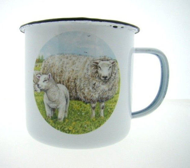 Schaap emaille mok, 350 ml