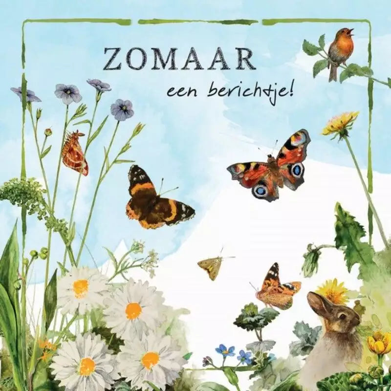 Rien Poortvliet, vlinder zomaar wenskaart
