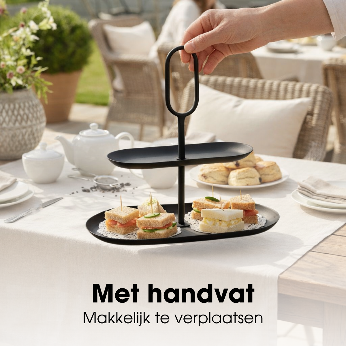 Mica Decorations Rama Etagère – 2-laags Zwart Metaal