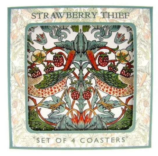 Strawberry thief onderzetters, 4 stuks