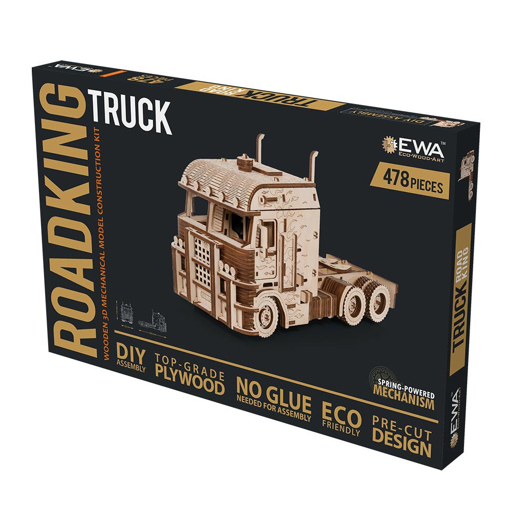 3D mechanische houten puzzel truck Road King 29,3 × 13,2 × 17,5 cm – 478 stukjes
