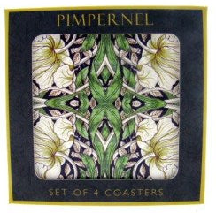 Pimpernel onderzetters set, 4 stuks 10 x 10 cm