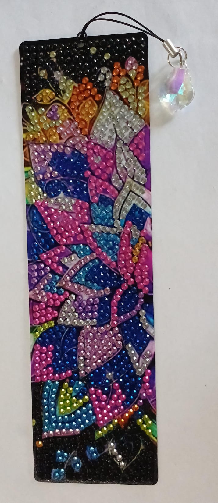 Mandala boekenlegger met kristalhanger, diamond painting, 5,5 × 19,5 cm