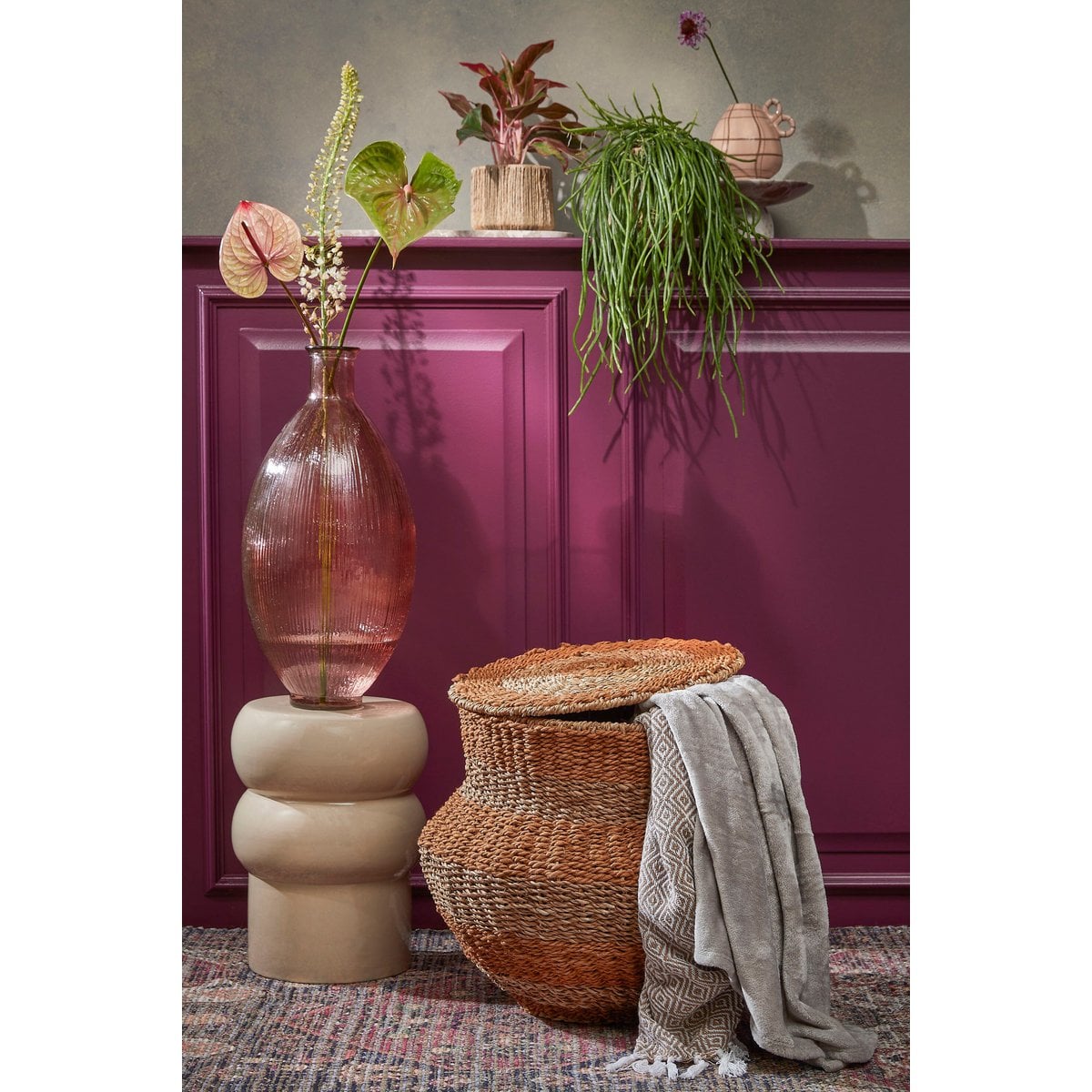 Mica Decorations Tacoma Opbergmand – Jute Naturel (H48 x Ø55 cm)
