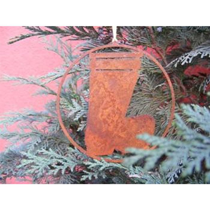 Roestkleurige kerstdecoratielaarzen, Ø 10 cm