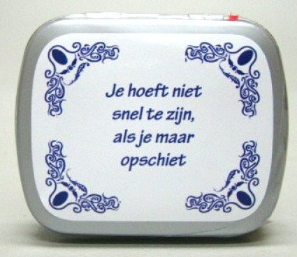 Je hoeft niet, blikje met pepermunt, 14 gram