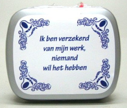 Ik ben verzekerd, blikje met pepermunt, 14 gram