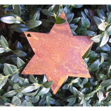 Roest metalen kerstster – om op te hangen of op tuinstok