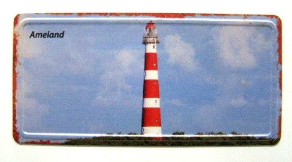 Ameland magneet vuurtoren, 10 x 5 cm
