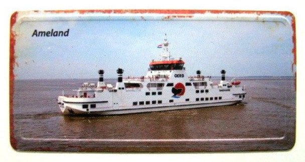 Ameland magneet veerboot Oerd, 10 x 5 cm