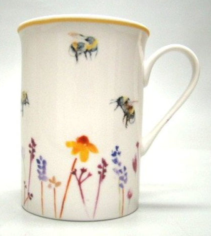 Bijen en bloemen mok hoog, 300 ml