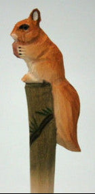Eekhoorn houten balpen met gesneden dier, decoratief design