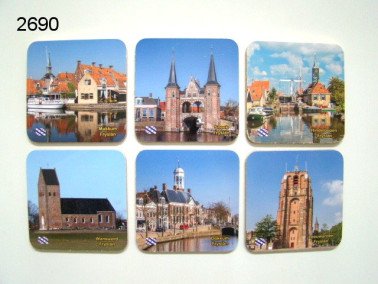 Friesland onderzetters, 6 stuks