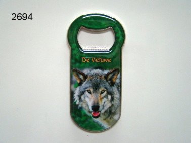 Veluwe/wolf flesopener met magneet