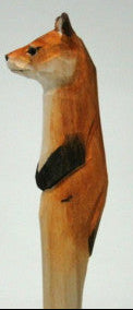 Vos houten balpen met gesneden dier, decoratief design