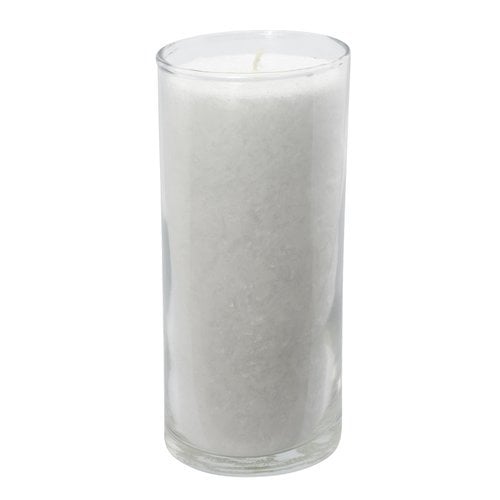 Sfeerkaars wit in glas, 6 × 14 cm